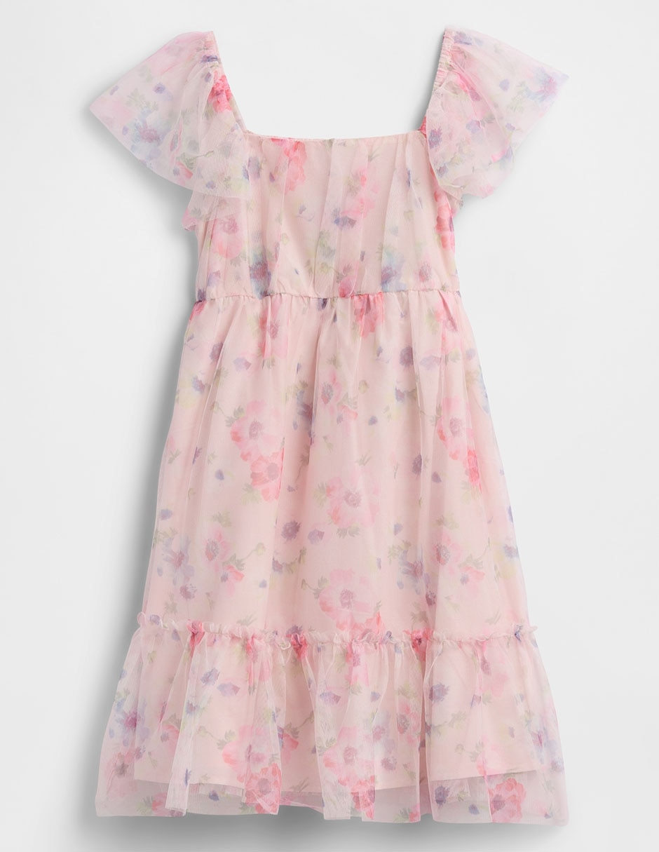 Vestido manga mariposa para niña