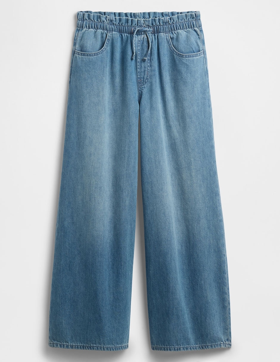 Jeans amplio deslavado para niña Jeans amplio deslavado para niña