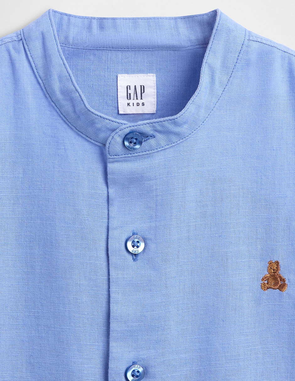 Camisa de lino manga larga para niño 4