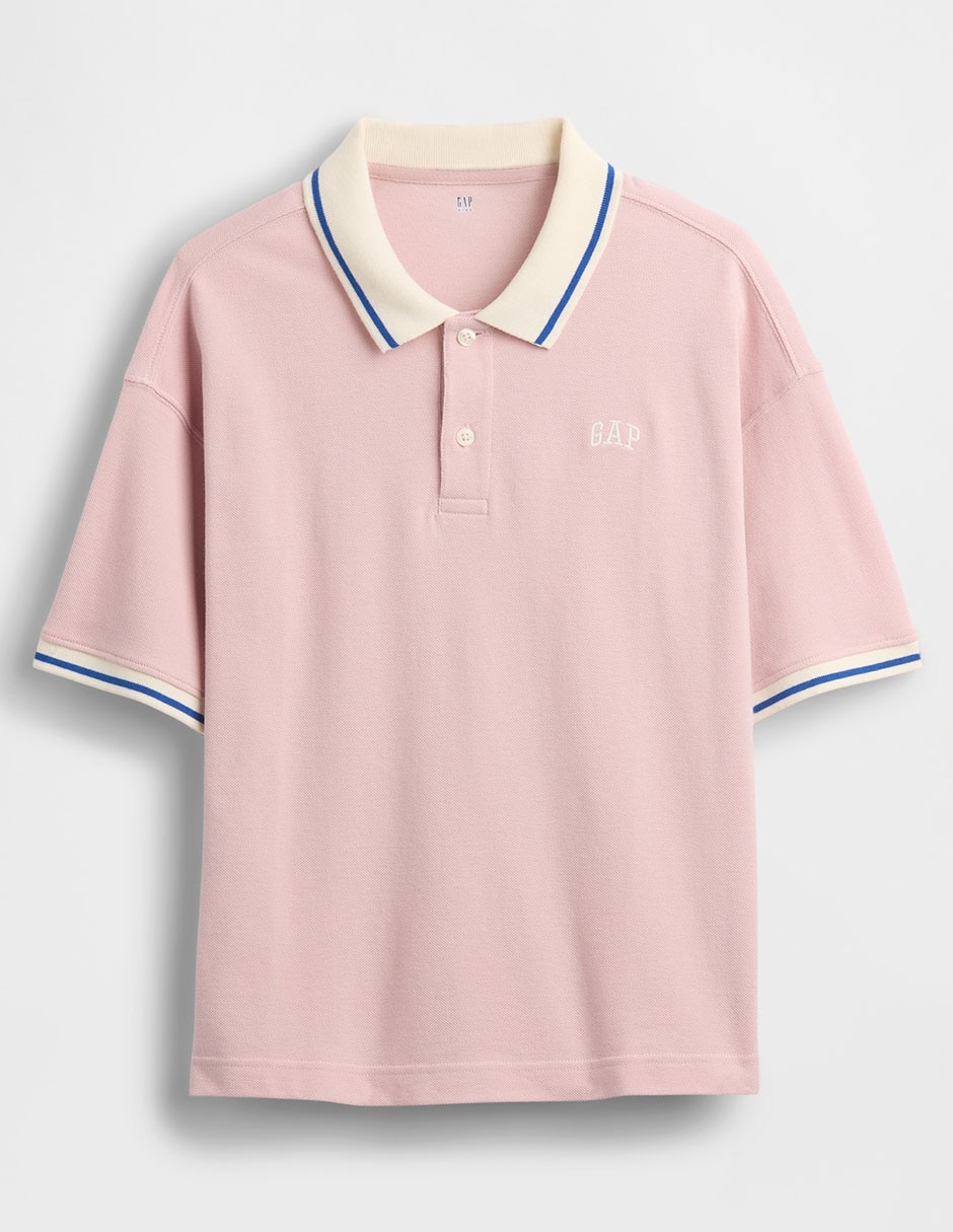 Playera tipo polo de algodón para niño