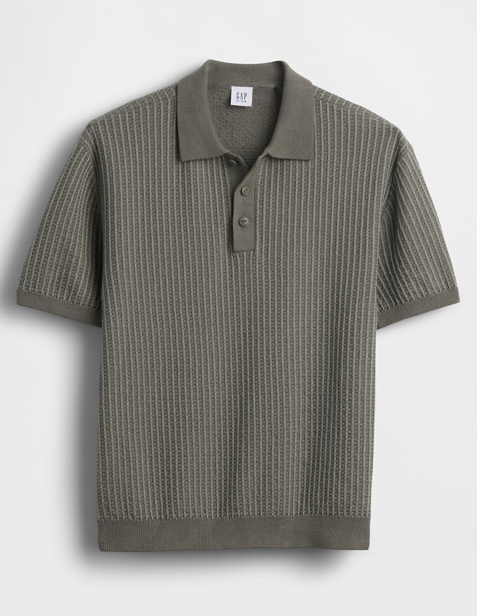 Playera tipo polo de algodón para niño