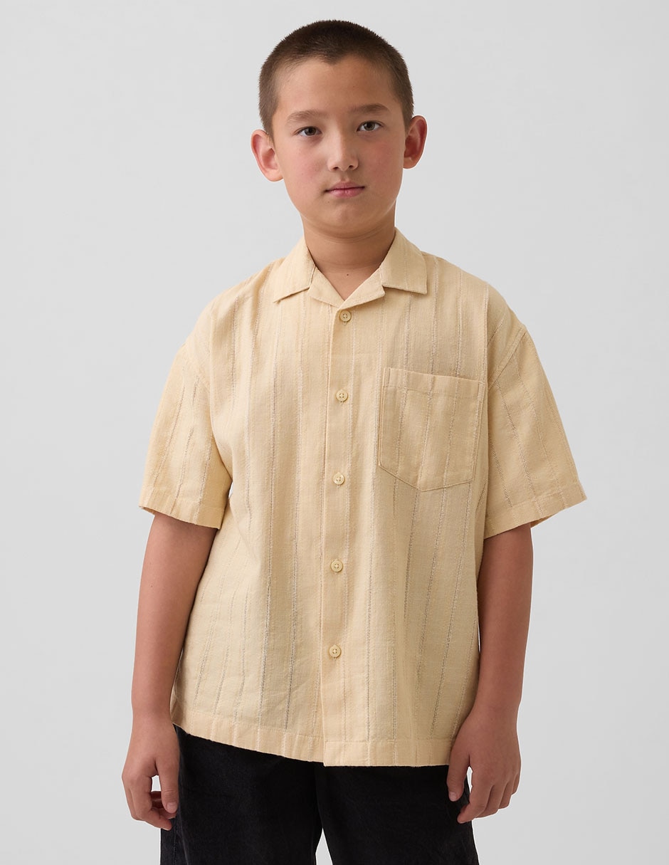Camisa casual de algodón manga corta para niño