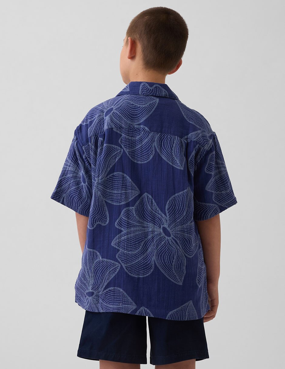 Camisa casual de algodón manga corta para niño 3