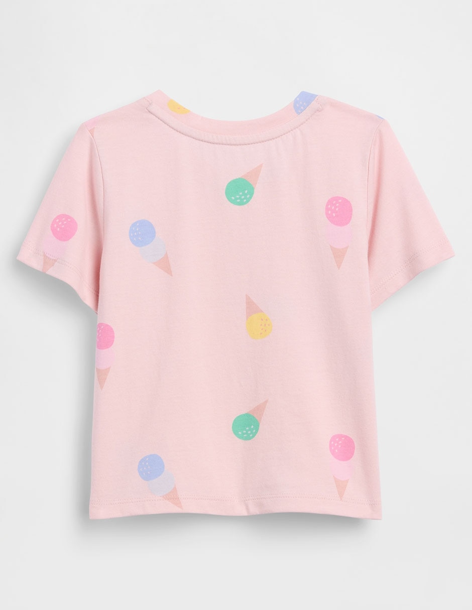 Playera manga regular para niña