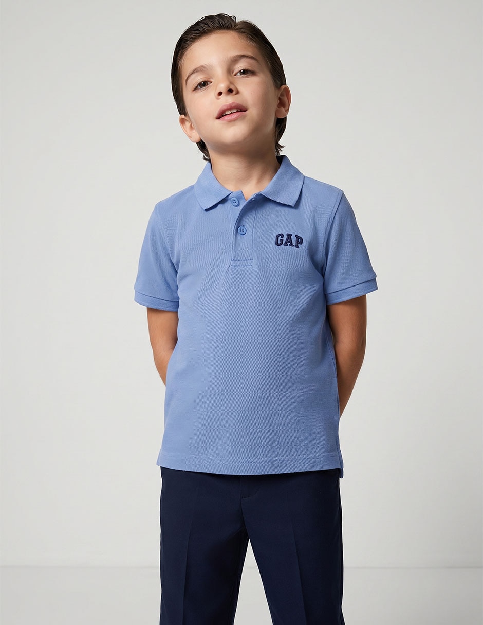 Playera tipo polo de algodón para bebé niño