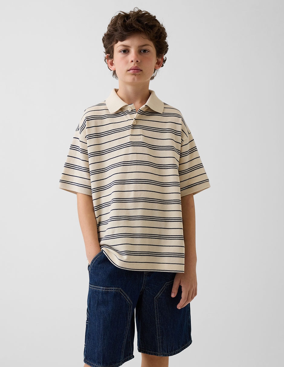 Playera tipo polo de algodón para niño 1