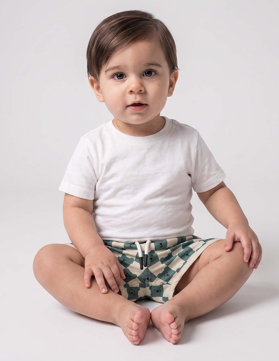 RASHGUARD estampado a cuadros para niño