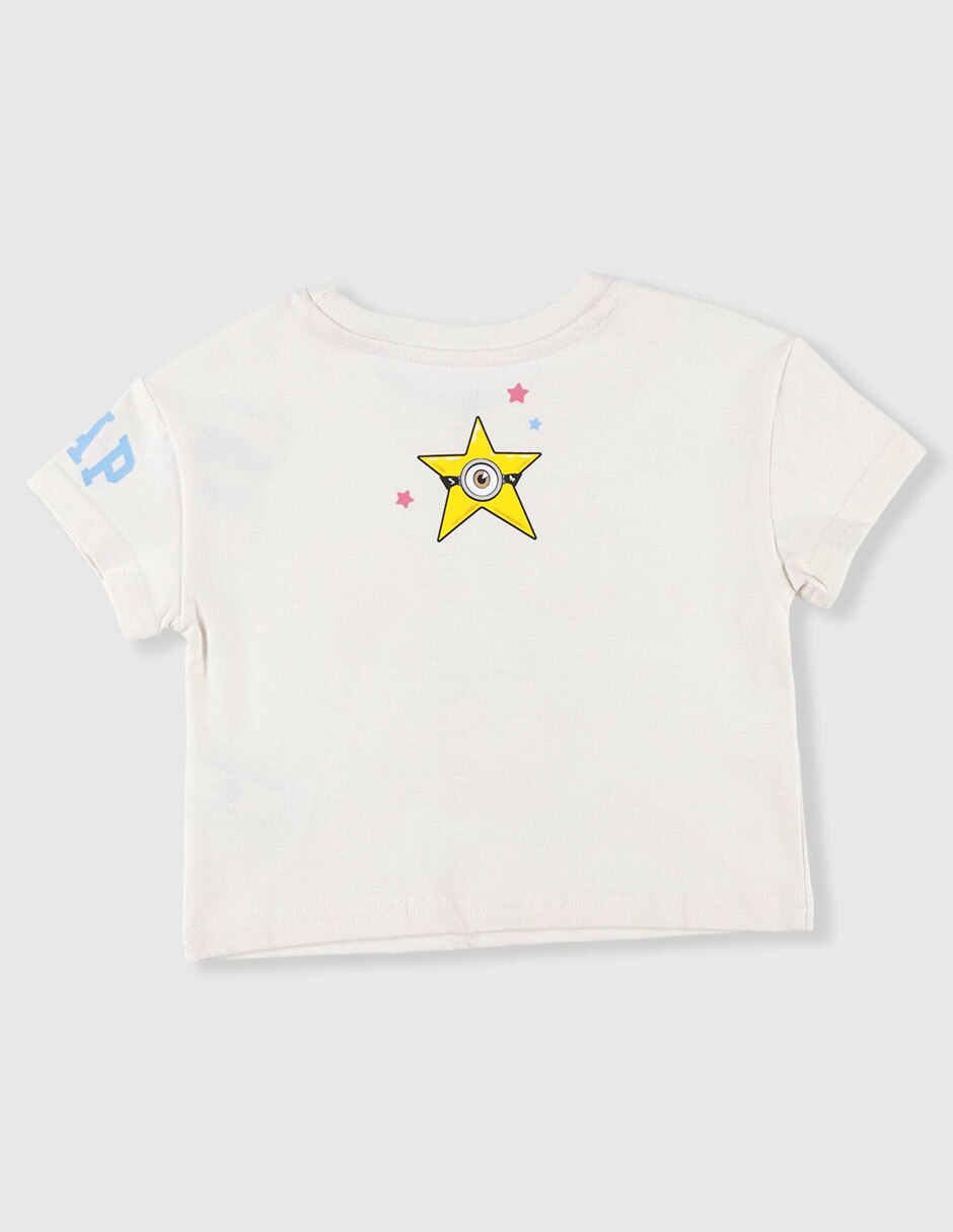 Playera Minions manga corta para niña