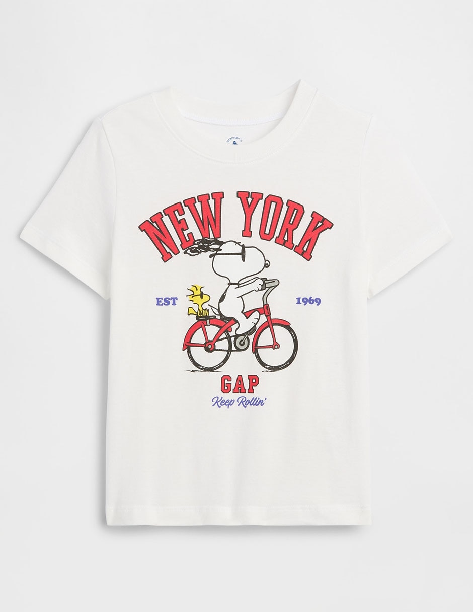 Playera snoopy manga corta para niño