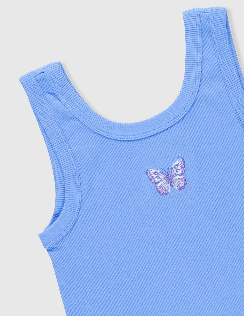 Playera sin manga para niña