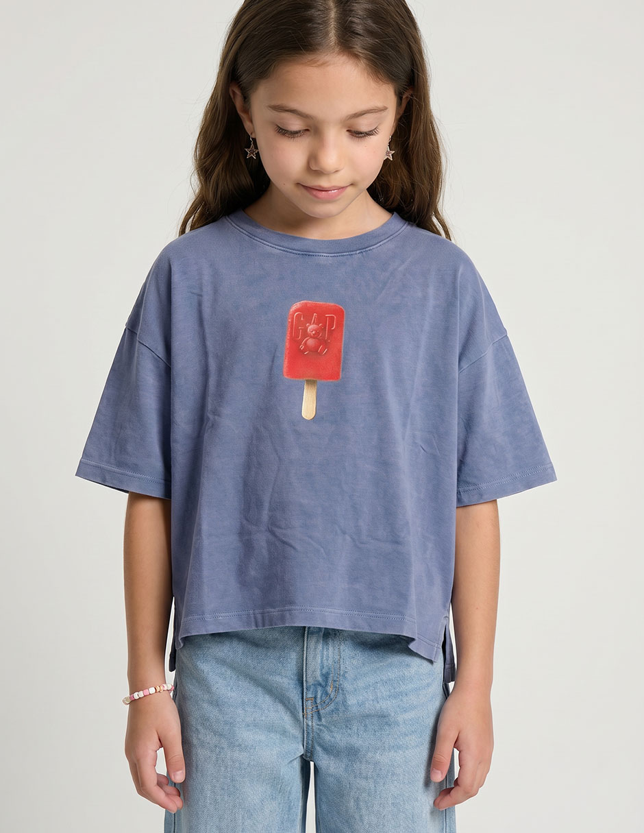 Playera manga corta para niña