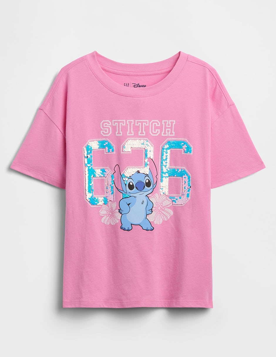 Playera Stitch manga corta para niña