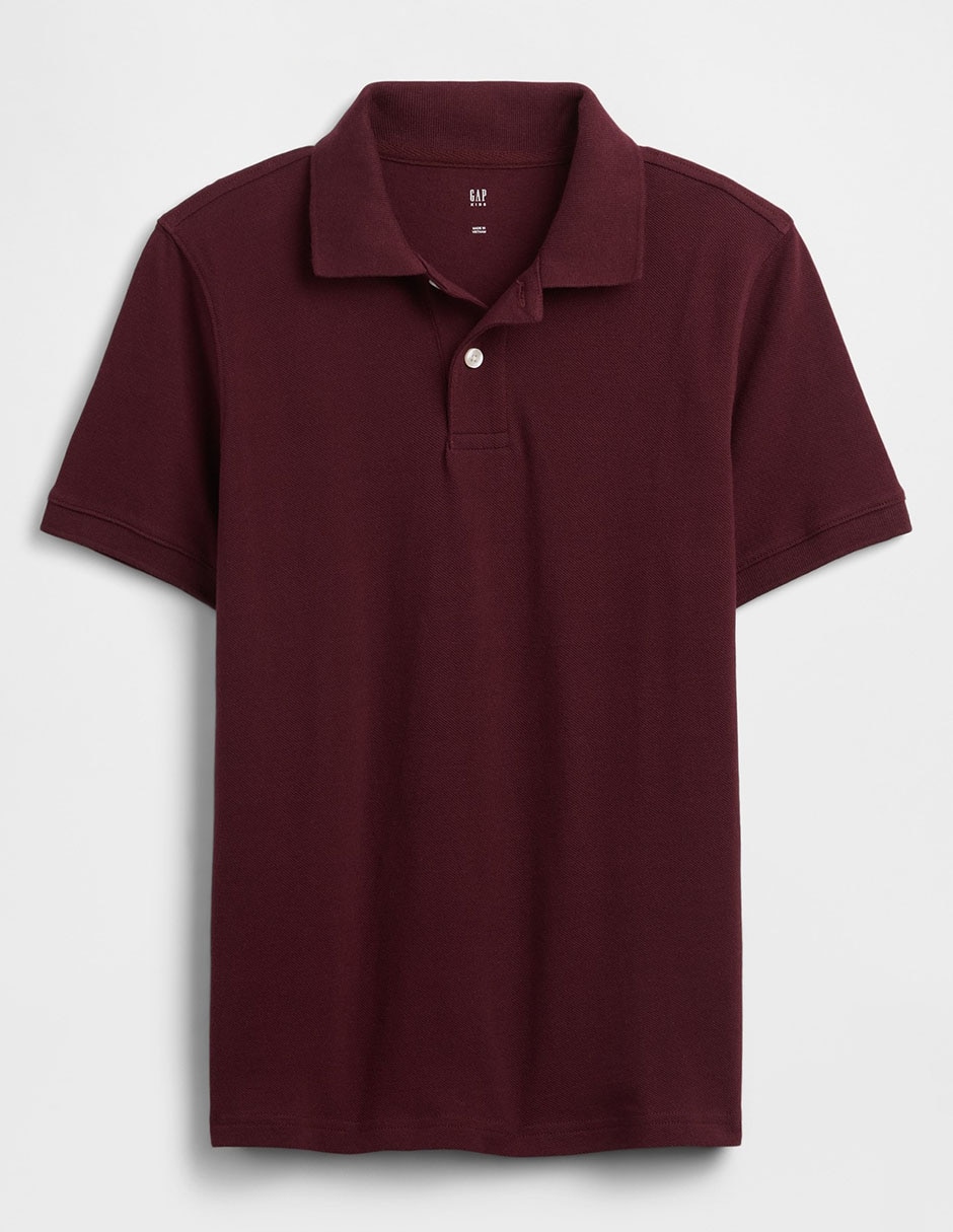 Playera tipo polo de algodón para niño