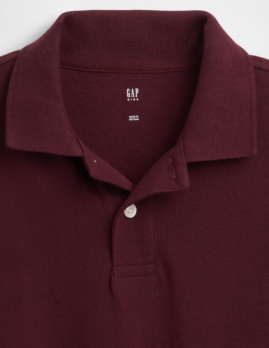 Playera tipo polo de algodón para niño