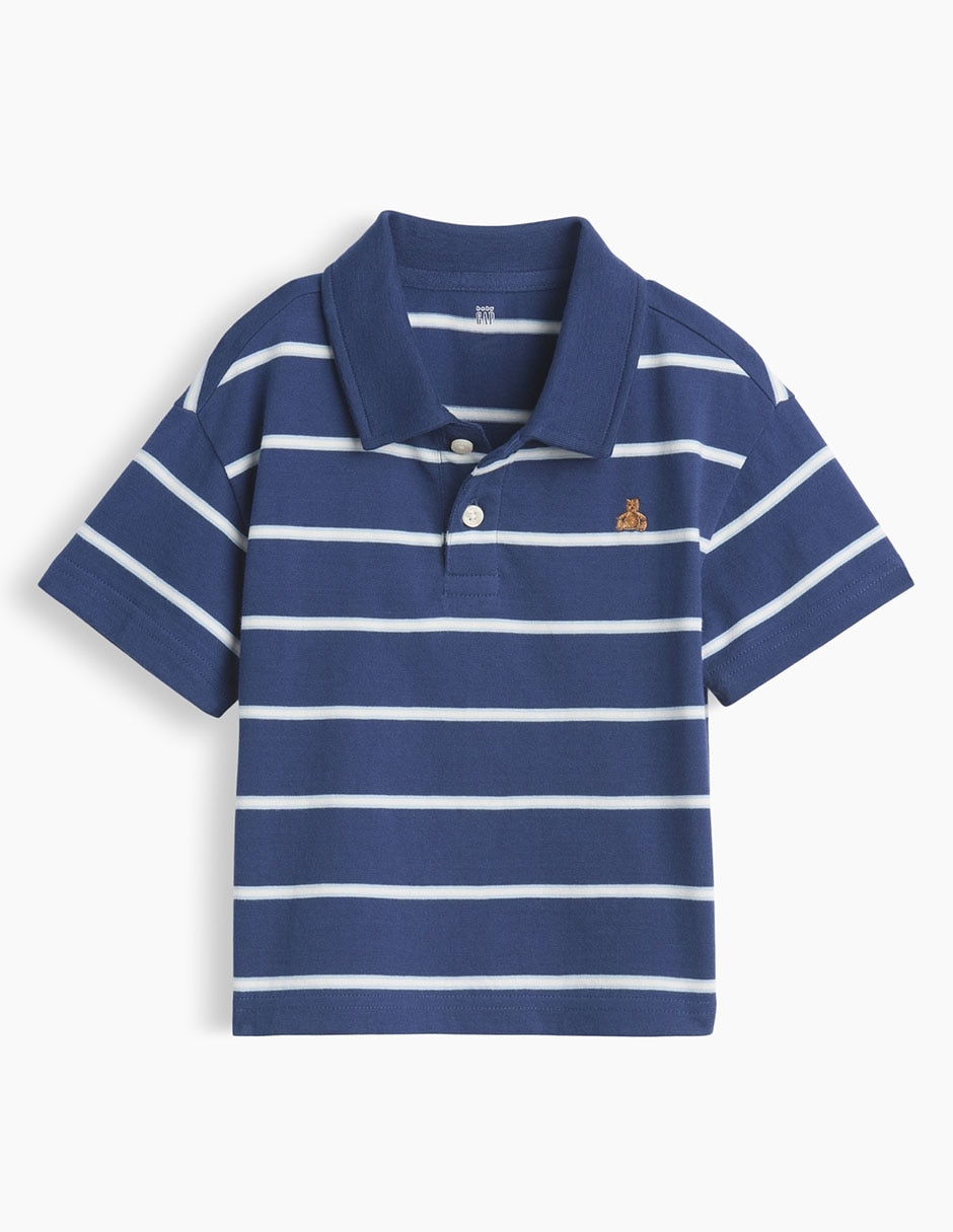 Playera tipo polo de algodón para niño
