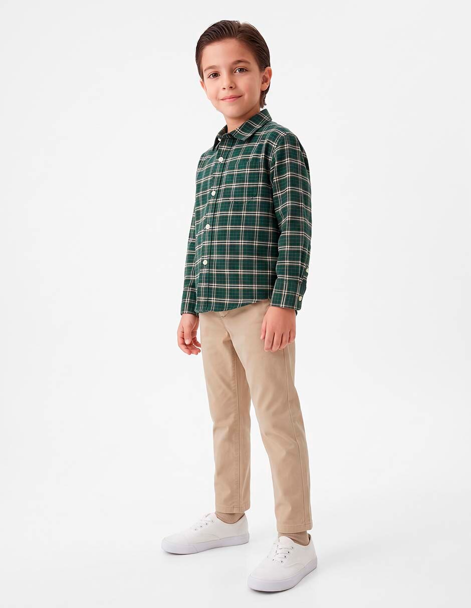 Camisa de algodón manga larga para niño 5