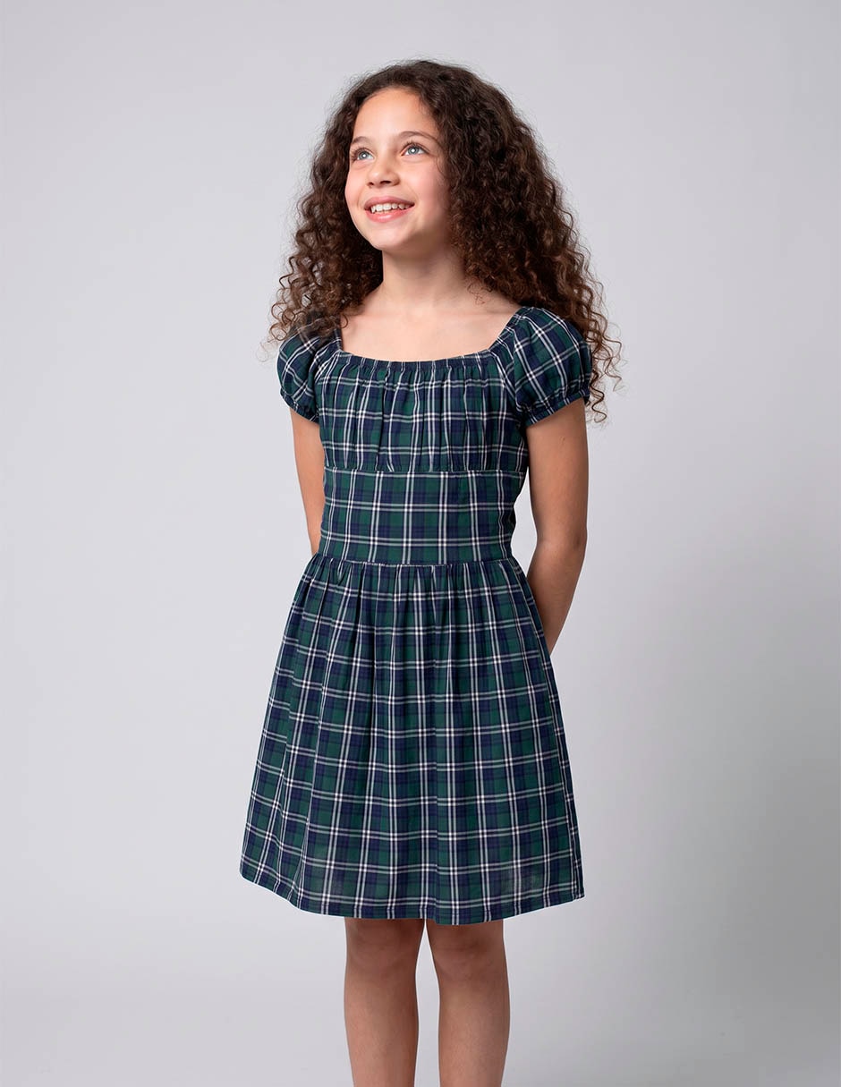 Vestido manga globo para niña