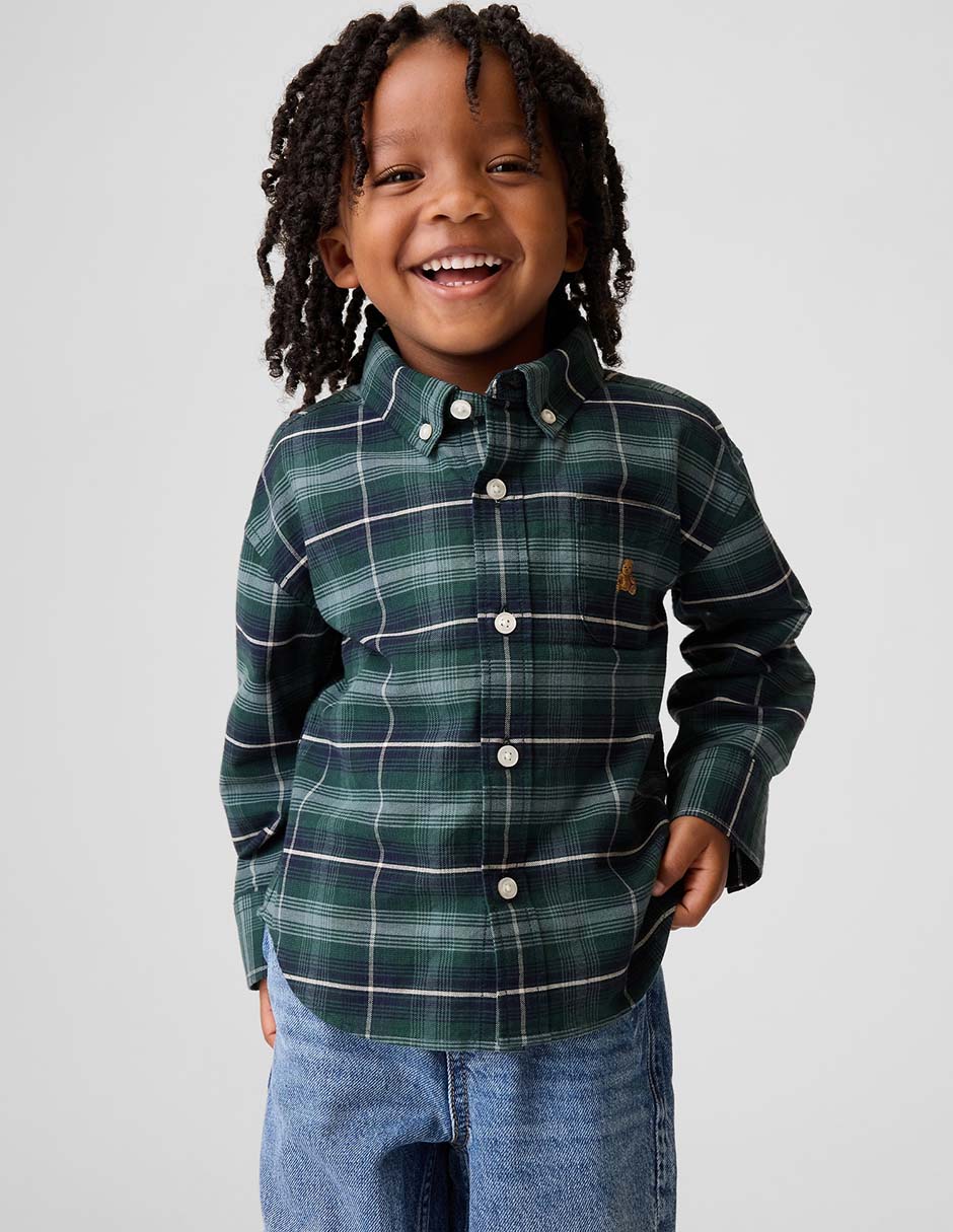 Camisa de algodón manga larga para niño