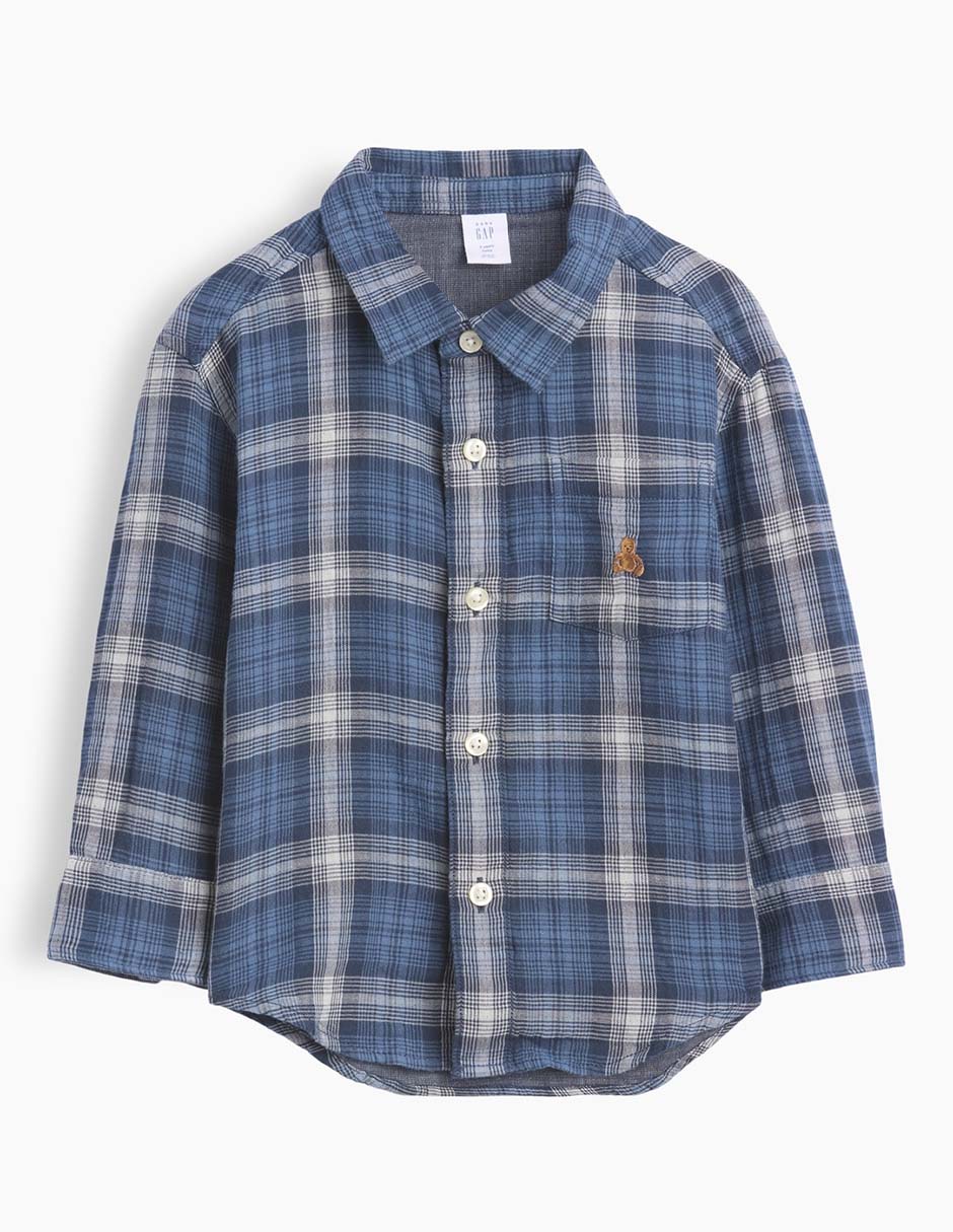 Camisa de algodón manga larga para niño