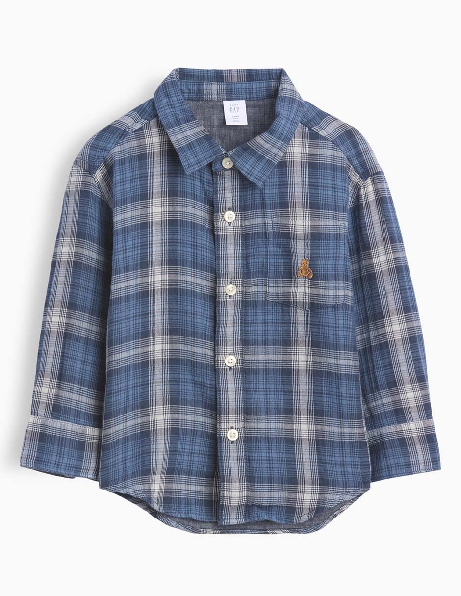 Camisa de algodón manga larga para niño