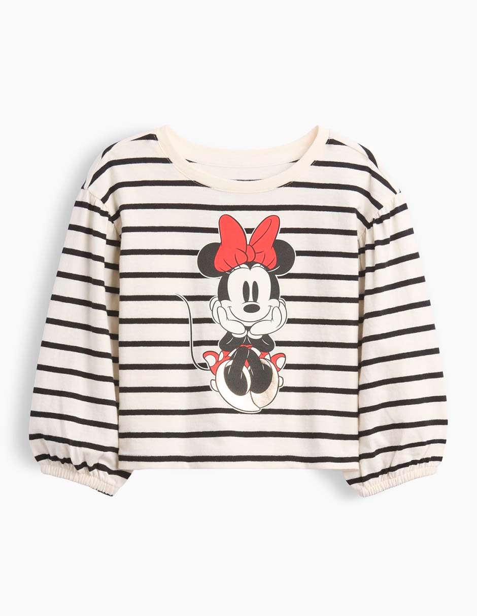 Playera Minnie Mouse manga larga para bebé niña