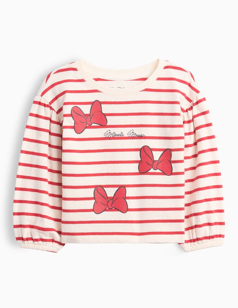 Playera Minnie Mouse manga larga para bebé niña