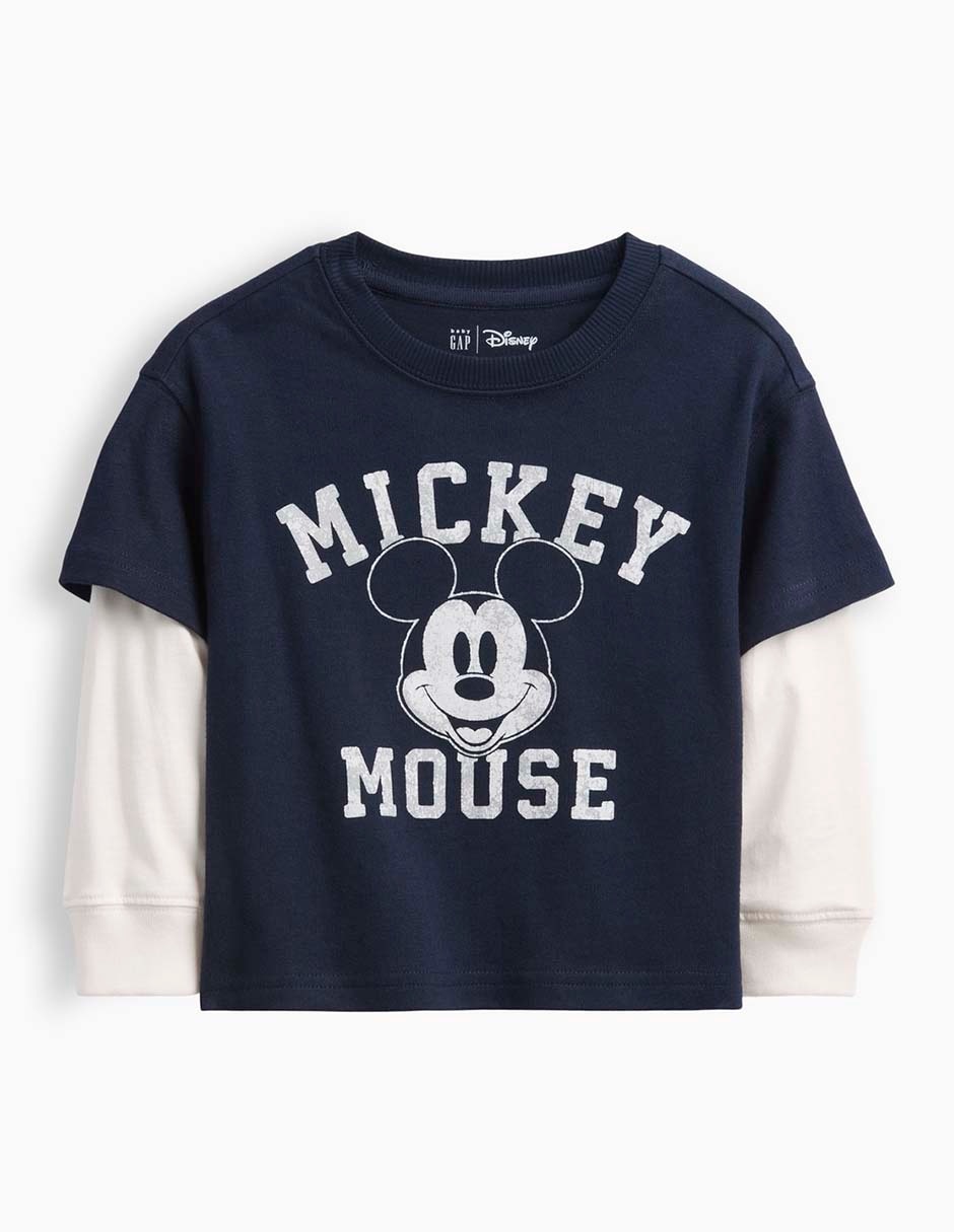 Playera Mickey Mouse Disney manga larga para bebé niño Playera Mickey Mouse Disney manga larga para bebé niño