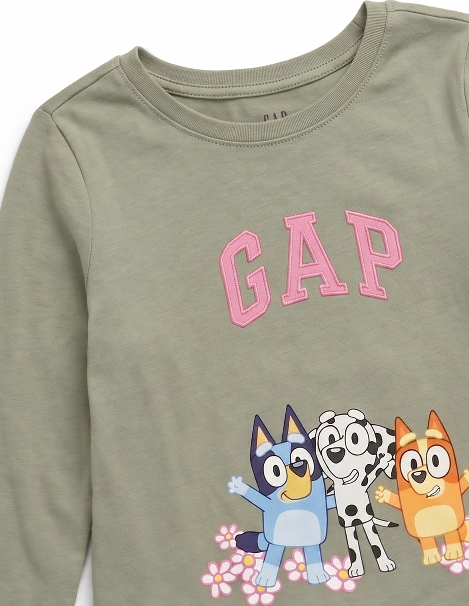 Playera bluey chloe y bingo manga larga para niño 3