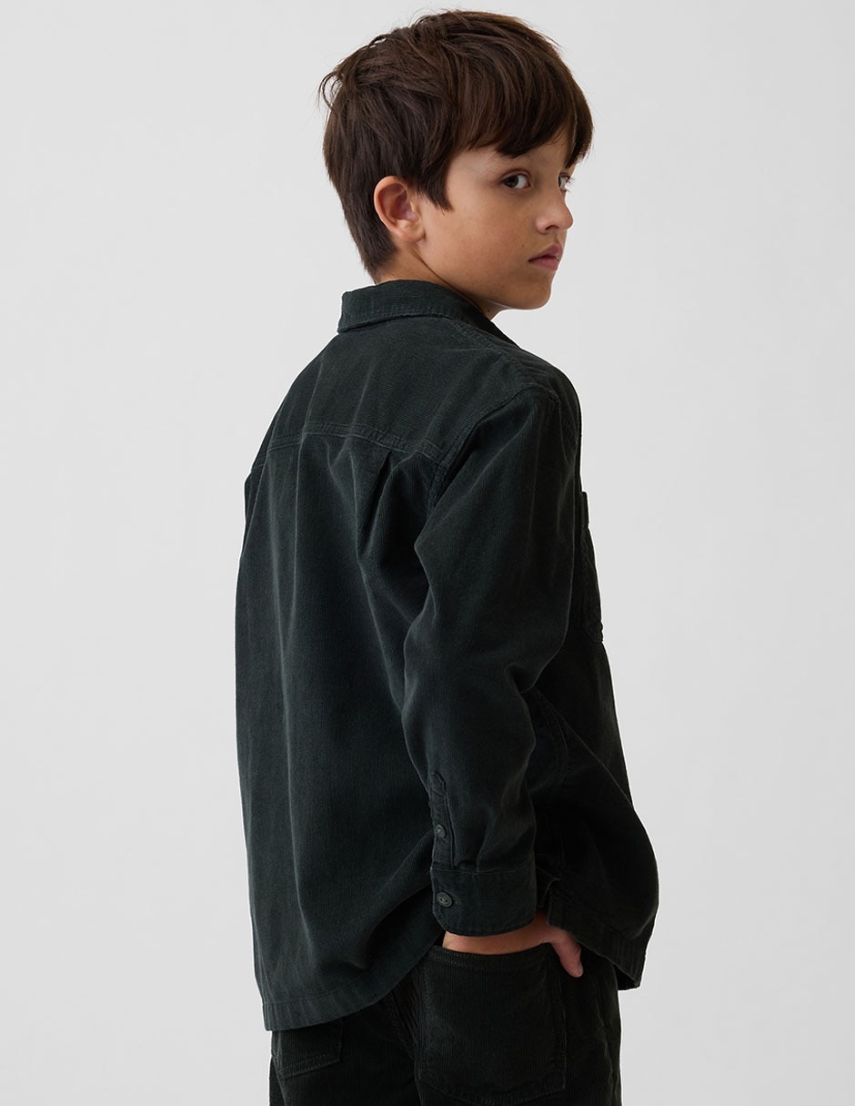 Sobrecamisa casual de algodón manga larga para niño 3