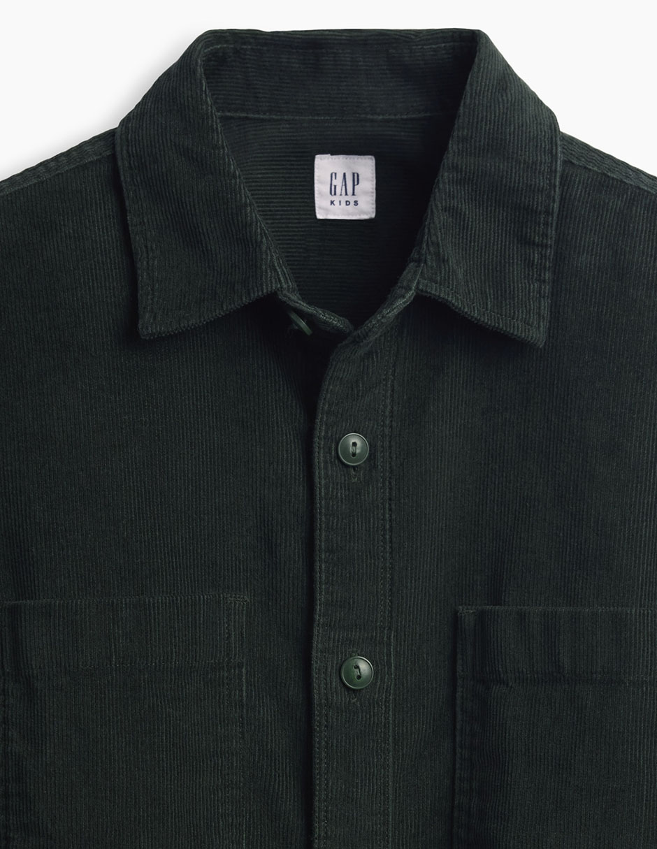 Sobrecamisa casual de algodón manga larga para niño 2
