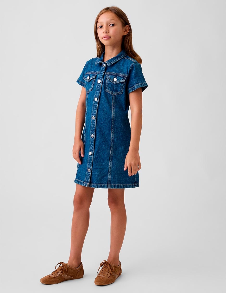 Vestido manga corta para niña