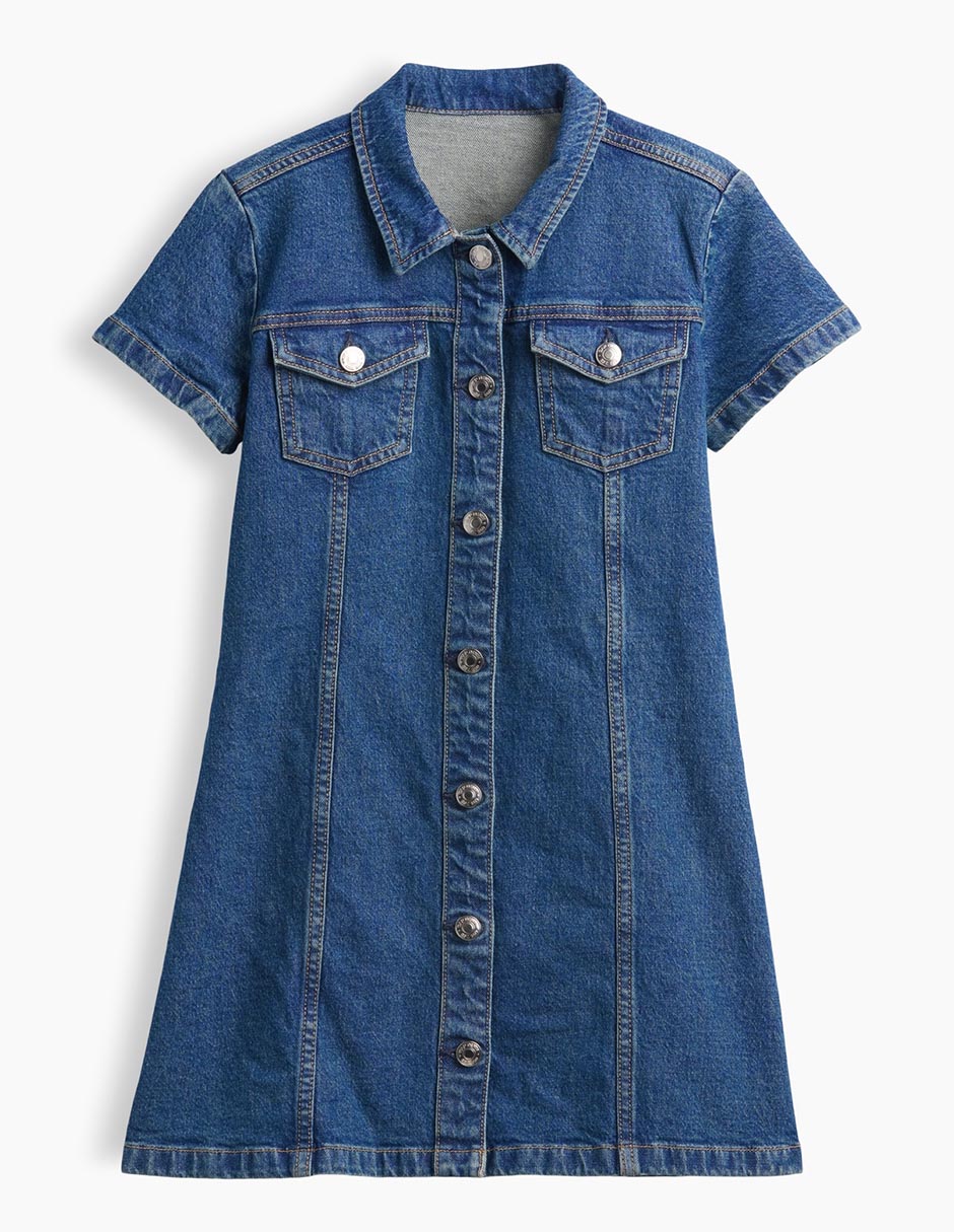 Vestido manga corta para niña