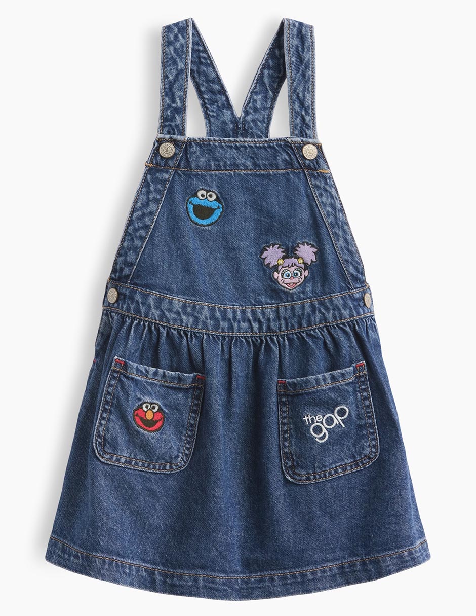 Vestido plaza sésamo sin manga para niña
