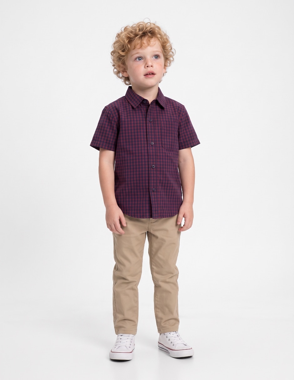 Camisa casual de algodón manga corta para niño