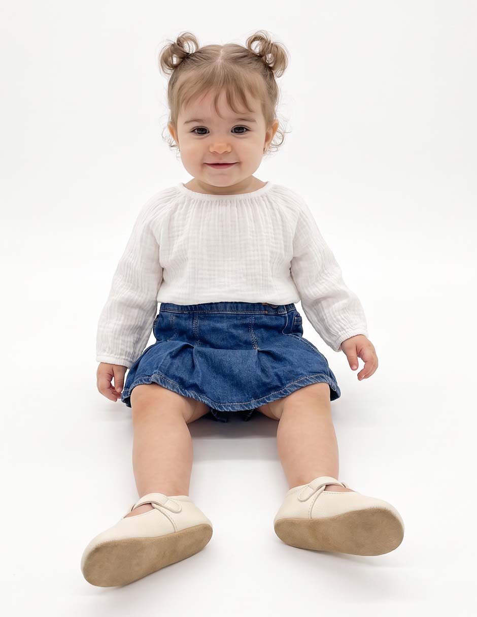 Falda short de algodón para niña