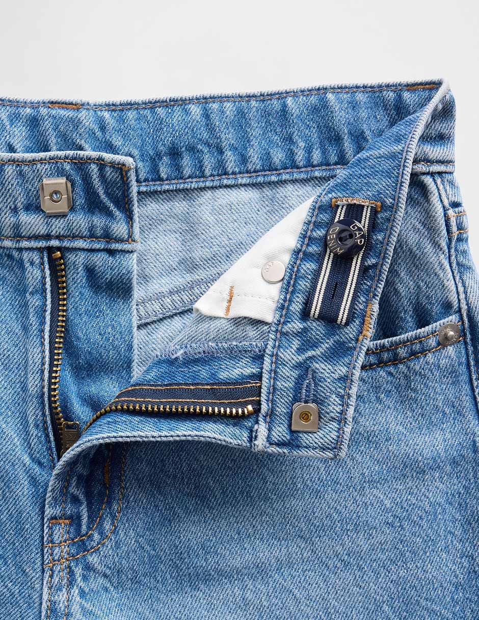 Jeans baggy lavado medio para niña