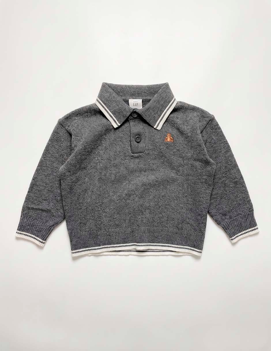 Playera tipo polo de algodón para niño