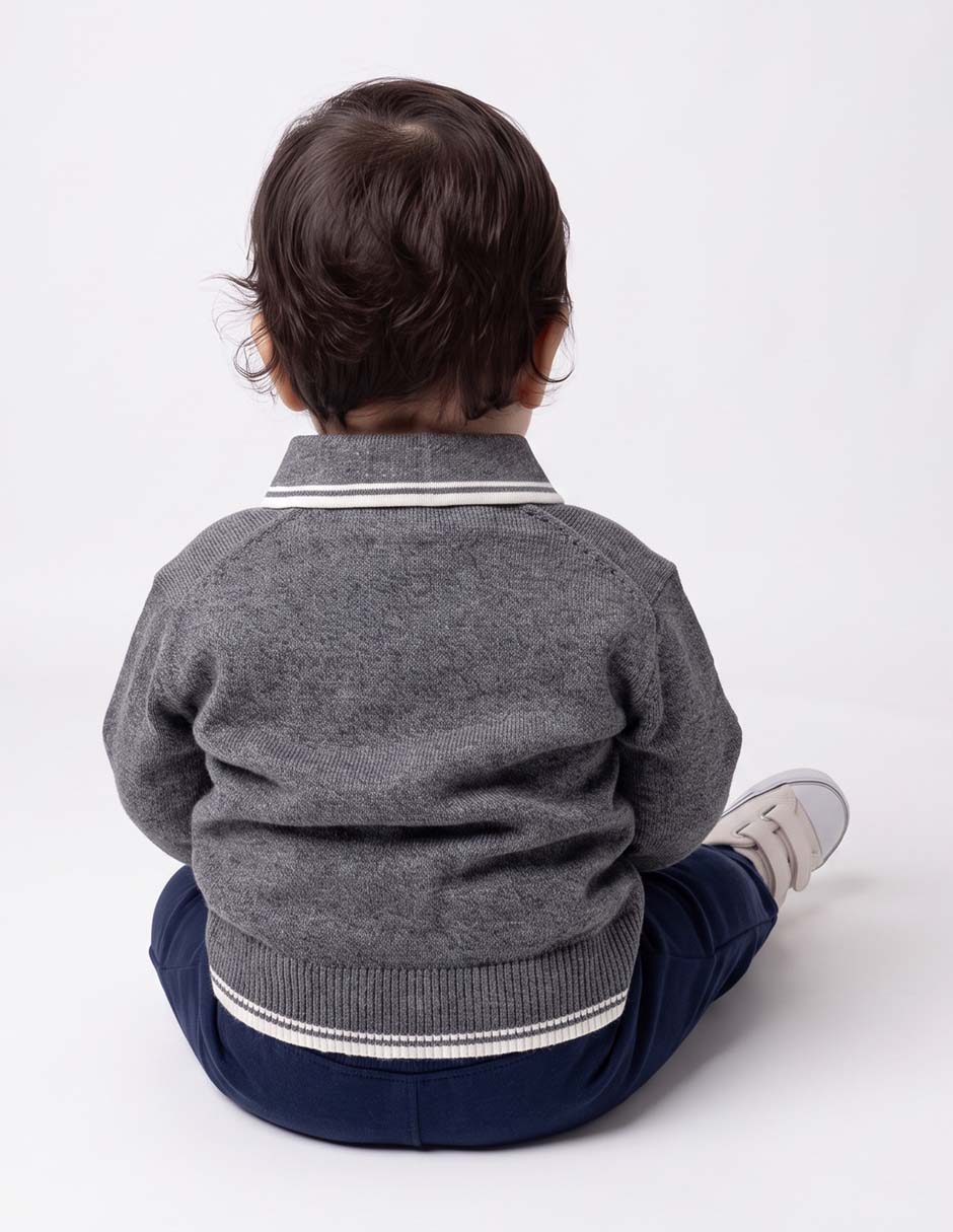 Playera tipo polo de algodón para niño 6