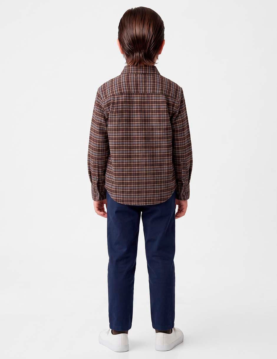 Camisa casual de algodón manga larga para niño 2