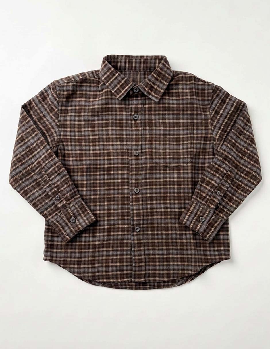 Camisa casual de algodón manga larga para niño 3