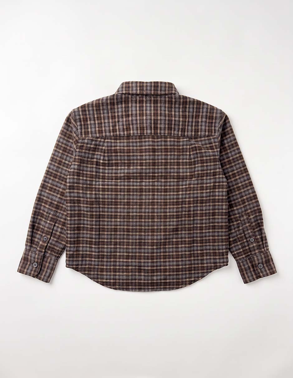 Camisa casual de algodón manga larga para niño 4