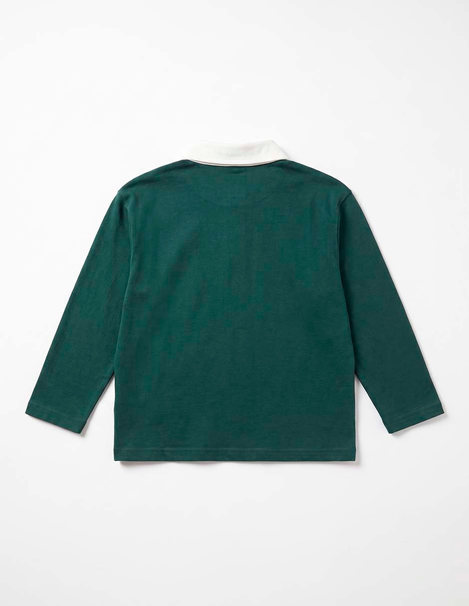 Playera tipo polo de algodón para niño