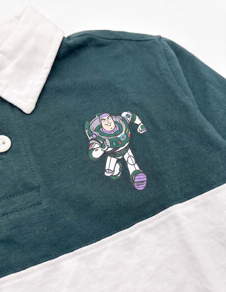 Playera tipo polo de algodón para niño