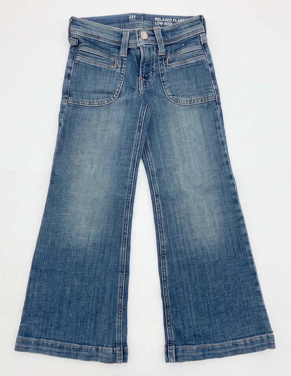 Jeans relaxed wide leg deslavado para niña