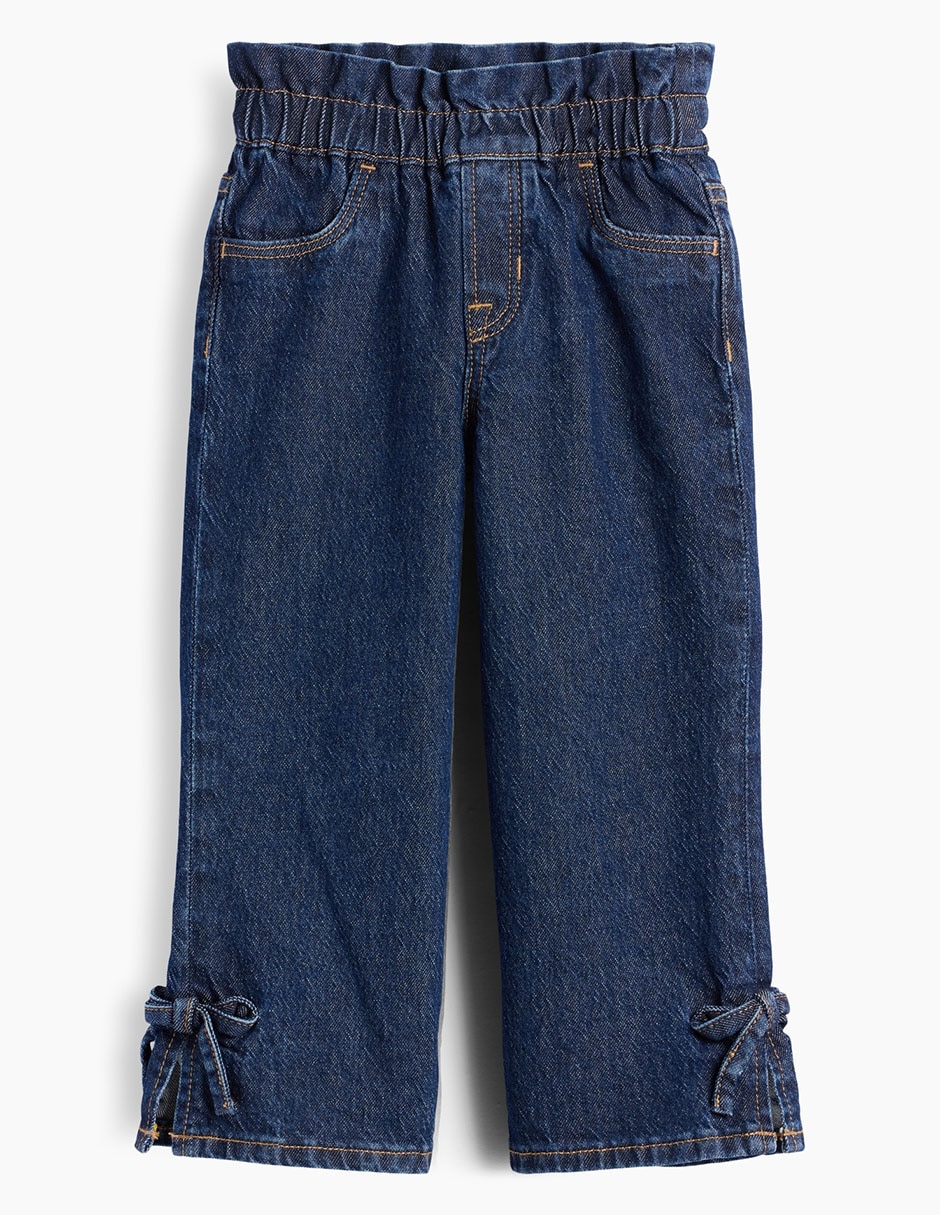 Jeans amplio lavado obscuro para niña 2