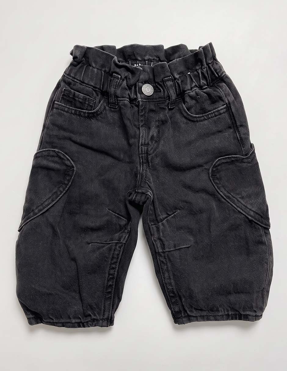 Jeans jogger lavado obscuro para niña