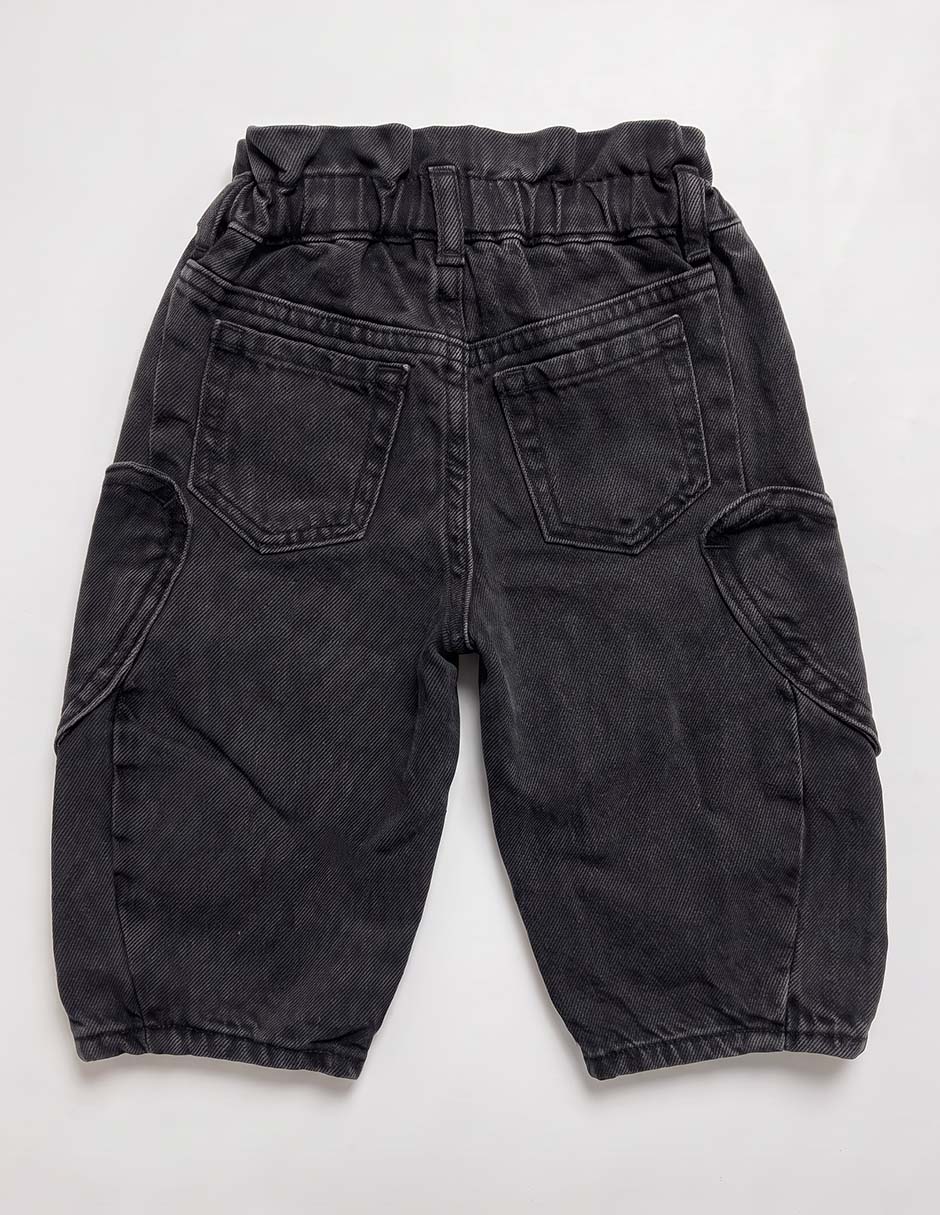 Jeans jogger lavado obscuro para niña 5