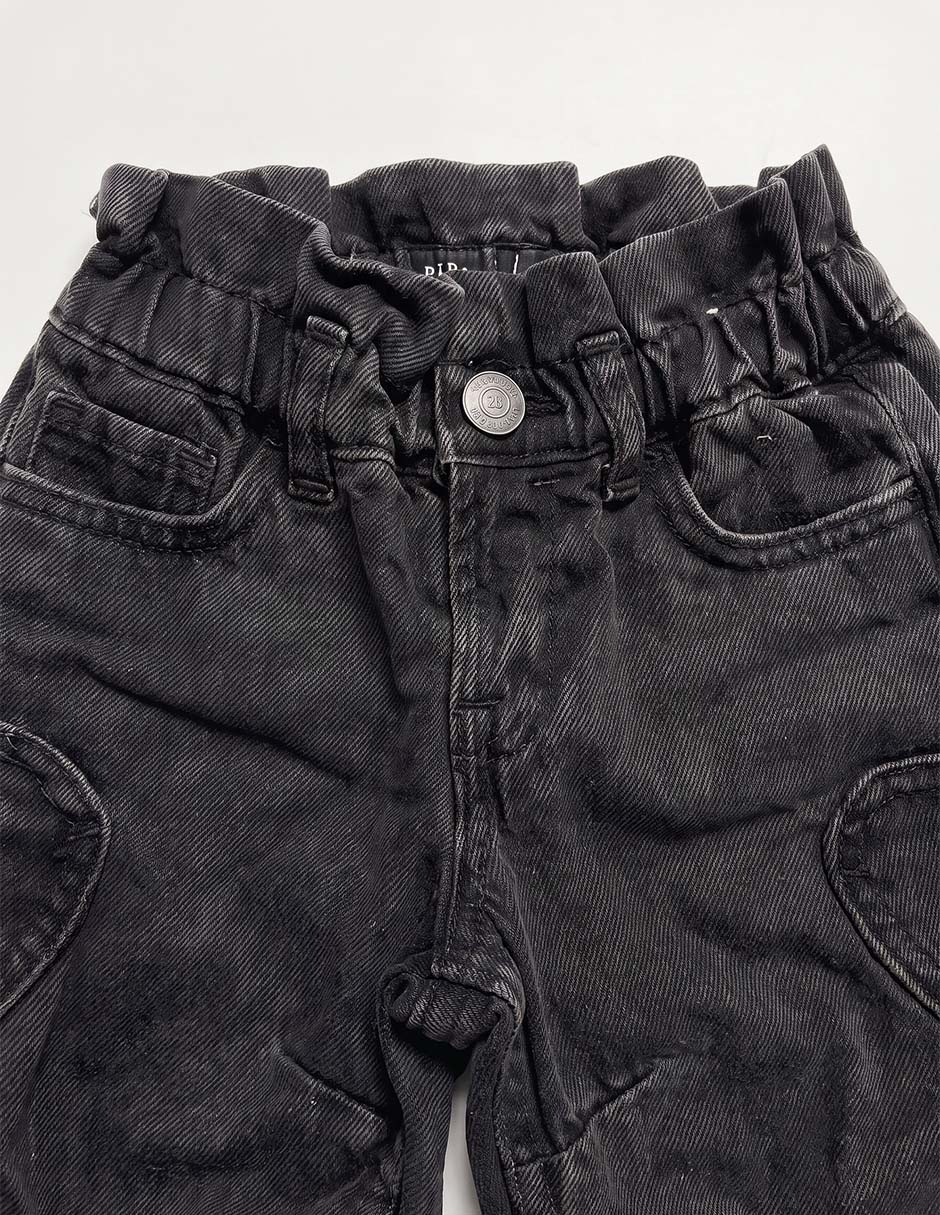 Jeans jogger lavado obscuro para niña 4
