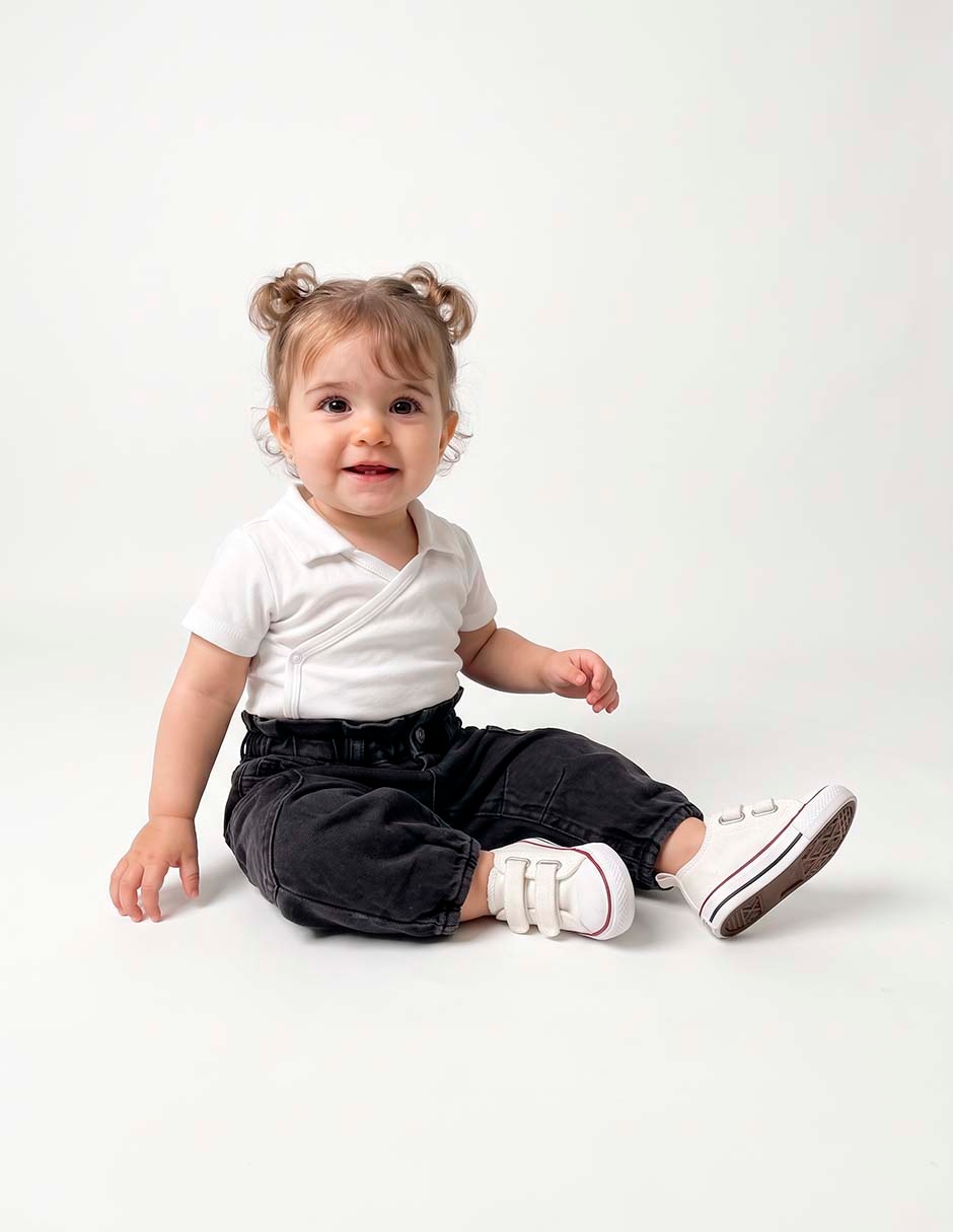 Jeans jogger lavado obscuro para niña 2