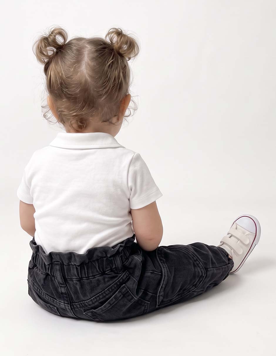 Jeans jogger lavado obscuro para niña 6